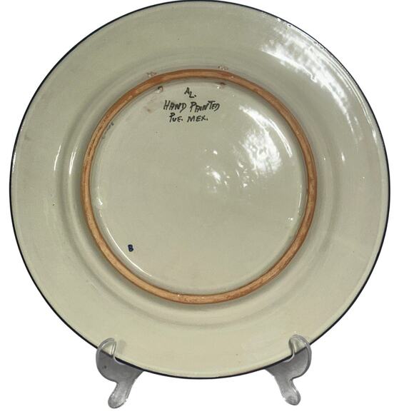 Talavera Puebla Pottery Mexico Cobalt Blue White 12" Charger Plate-Design D - Picture 6 of 8